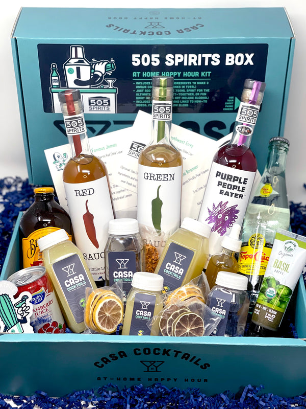 PLACITAS | 505 SPIRITS NM FLAVORS & MIXERS AT HOME HAPPY HOUR KIT! (WITH LIQUOR, WITH OR OUT BAR TOOLS)