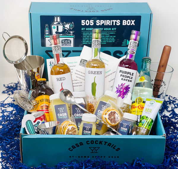 PLACITAS | 505 SPIRITS NM FLAVORS & MIXERS AT HOME HAPPY HOUR KIT! (WITH LIQUOR, WITH OR OUT BAR TOOLS)